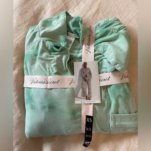 Victoria secret pajama pant set blue/green